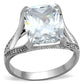 MATS174 - Rhodium 925 Sterling Silver Ring with AAA Grade CZ  in Clear