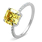 MATS175 - Rhodium 925 Sterling Silver Ring with Cubic  in Topaz