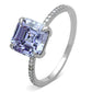 MATS176 - Rhodium 925 Sterling Silver Ring with Cubic  in Light Amethyst