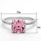 MATS179 - Rhodium 925 Sterling Silver Ring with Cubic  in Rose