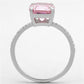 MATS179 - Rhodium 925 Sterling Silver Ring with Cubic  in Rose