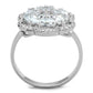 MATS180 - Rhodium 925 Sterling Silver Ring with AAA Grade CZ  in Clear