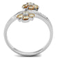 MATS181 - Rhodium 925 Sterling Silver Ring with AAA Grade CZ  in Champagne