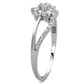 MATS182 - Rhodium 925 Sterling Silver Ring with AAA Grade CZ  in Clear