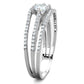 MATS185 - Rhodium 925 Sterling Silver Ring with AAA Grade CZ  in Clear