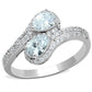 MATS186 - Rhodium 925 Sterling Silver Ring with AAA Grade CZ  in Clear