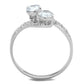 MATS187 - Rhodium 925 Sterling Silver Ring with AAA Grade CZ  in Clear