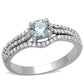 MATS188 - Rhodium 925 Sterling Silver Ring with AAA Grade CZ  in Clear