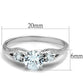 MATS189 - Rhodium 925 Sterling Silver Ring with AAA Grade CZ  in Clear