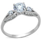 MATS189 - Rhodium 925 Sterling Silver Ring with AAA Grade CZ  in Clear