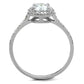 MATS190 - Rhodium 925 Sterling Silver Ring with AAA Grade CZ  in Clear