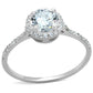 MATS190 - Rhodium 925 Sterling Silver Ring with AAA Grade CZ  in Clear