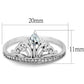 MATS191 - Rhodium 925 Sterling Silver Ring with AAA Grade CZ  in Clear