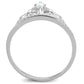 MATS191 - Rhodium 925 Sterling Silver Ring with AAA Grade CZ  in Clear