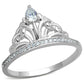 MATS191 - Rhodium 925 Sterling Silver Ring with AAA Grade CZ  in Clear