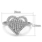 MATS192 - Rhodium 925 Sterling Silver Ring with AAA Grade CZ  in Clear