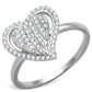 MATS192 - Rhodium 925 Sterling Silver Ring with AAA Grade CZ  in Clear