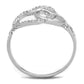 MATS193 - Rhodium 925 Sterling Silver Ring with AAA Grade CZ  in Clear