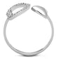 MATS194 - Rhodium 925 Sterling Silver Ring with AAA Grade CZ  in Clear