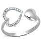 MATS194 - Rhodium 925 Sterling Silver Ring with AAA Grade CZ  in Clear