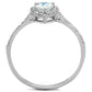 MATS196 - Rhodium 925 Sterling Silver Ring with AAA Grade CZ  in Clear