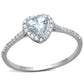 MATS196 - Rhodium 925 Sterling Silver Ring with AAA Grade CZ  in Clear