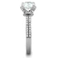 MATS197 - Rhodium 925 Sterling Silver Ring with AAA Grade CZ  in Clear