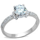 MATS197 - Rhodium 925 Sterling Silver Ring with AAA Grade CZ  in Clear