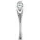 MATS198 - Rhodium 925 Sterling Silver Ring with AAA Grade CZ  in Clear