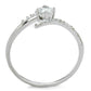 MATS199 - Rhodium 925 Sterling Silver Ring with AAA Grade CZ  in Clear