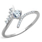 MATS199 - Rhodium 925 Sterling Silver Ring with AAA Grade CZ  in Clear