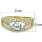 MATS200 - Gold+Rhodium 925 Sterling Silver Ring with AAA Grade CZ  in Clear