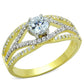 MATS200 - Gold+Rhodium 925 Sterling Silver Ring with AAA Grade CZ  in Clear