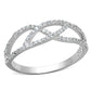 MATS201 - Rhodium 925 Sterling Silver Ring with AAA Grade CZ  in Clear