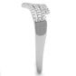 MATS203 - Rhodium 925 Sterling Silver Ring with AAA Grade CZ  in Clear