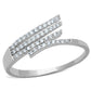 MATS203 - Rhodium 925 Sterling Silver Ring with AAA Grade CZ  in Clear
