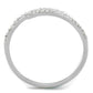 MATS204 - Rhodium 925 Sterling Silver Ring with AAA Grade CZ  in Clear