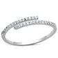 MATS204 - Rhodium 925 Sterling Silver Ring with AAA Grade CZ  in Clear