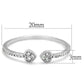 MATS205 - Rhodium 925 Sterling Silver Ring with AAA Grade CZ  in Clear