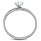 MATS206 - Rhodium 925 Sterling Silver Ring with AAA Grade CZ  in Clear