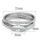 MATS208 - Rhodium 925 Sterling Silver Ring with AAA Grade CZ  in Clear