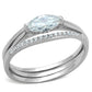 MATS208 - Rhodium 925 Sterling Silver Ring with AAA Grade CZ  in Clear