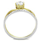 MATS209 - Gold+Rhodium 925 Sterling Silver Ring with AAA Grade CZ  in Clear