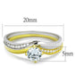 MATS210 - Gold+Rhodium 925 Sterling Silver Ring with AAA Grade CZ  in Clear