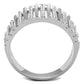 MATS211 - Rhodium 925 Sterling Silver Ring with AAA Grade CZ  in Clear