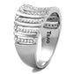 MATS211 - Rhodium 925 Sterling Silver Ring with AAA Grade CZ  in Clear