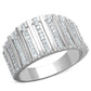MATS211 - Rhodium 925 Sterling Silver Ring with AAA Grade CZ  in Clear