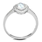 MATS213 - Rhodium 925 Sterling Silver Ring with AAA Grade CZ  in Clear