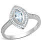 MATS213 - Rhodium 925 Sterling Silver Ring with AAA Grade CZ  in Clear