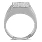 MATS214 - Rhodium 925 Sterling Silver Ring with AAA Grade CZ  in Clear